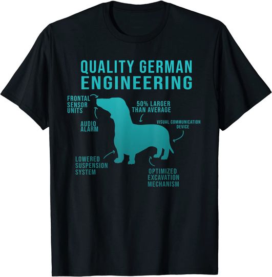 Cartoon Dachshund T-Shirt Funny Weiner Dog Joke Sarcastic German