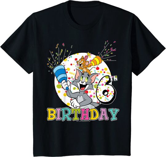 Tom And Jerry T-Shirt Kids Tom And Jerry 6th Birthday Portrait
