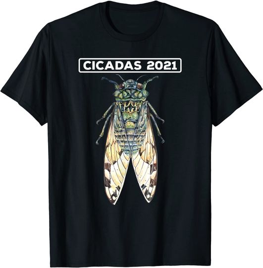 Cicada Insect Lover Adults Kids 2021 Watercolor Bugs T-Shirt