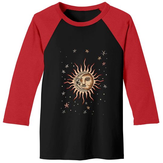 Vintage Sun And Moon Graphic Baseball Tee