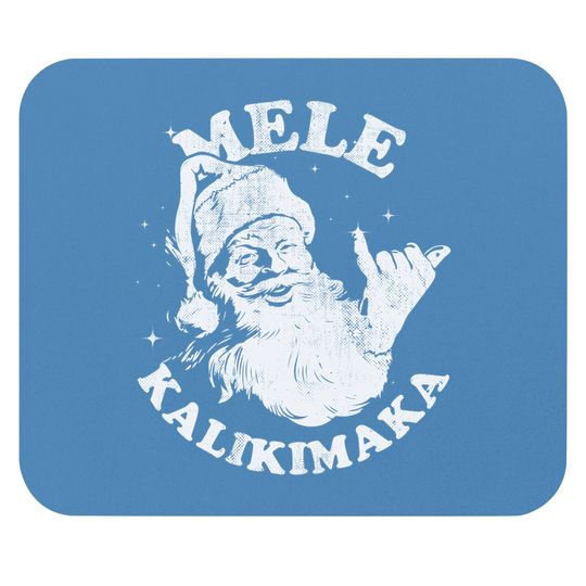 Retro Christmas Mele Kalikimaka Santa Shaka Hawaii Mouse Pad