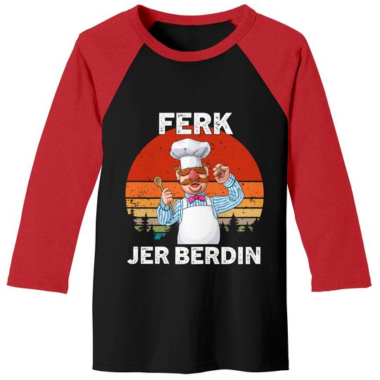Funny Retro Vintage  Chef Ferk Jer Berdin Retro Baseball Tee