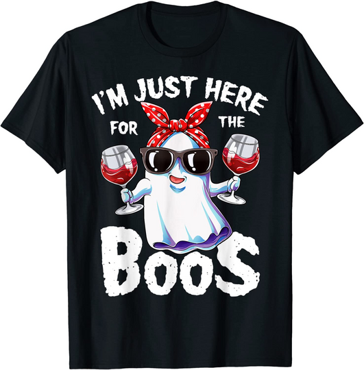 I'm Just Here For The Boos Funny Halloween Ghost T-Shirt