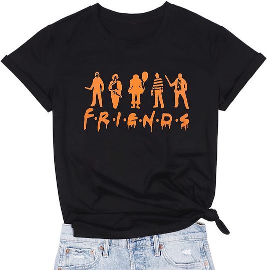 Women's T-Shirt Friends Halloween Party Horror Movies Novelty Graphic