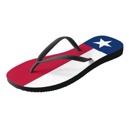 Adult Slim Straps with Flag of Texas, USA Flip Flops