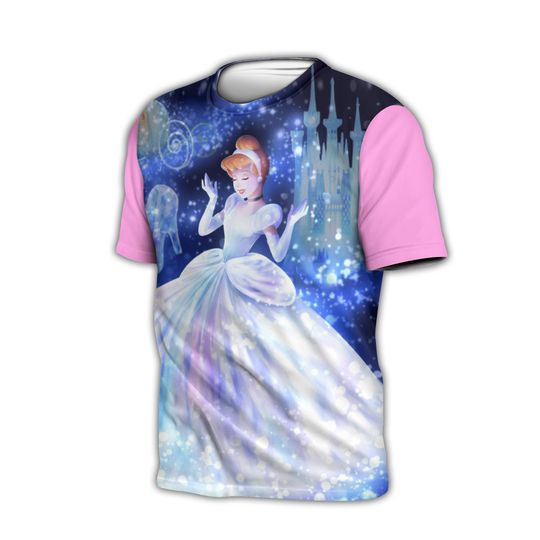 Cinde Princess Bling Button Overalls Patterns Disney Outfits 3D T-shirts