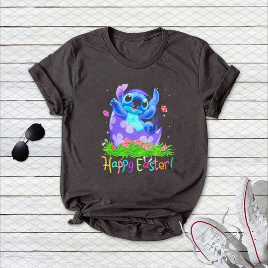 Disney Lilo & Stitch Happy Easter Shirt, Lilo Stitch Easter Egg Shirt, Stitch Bunny T-shirt