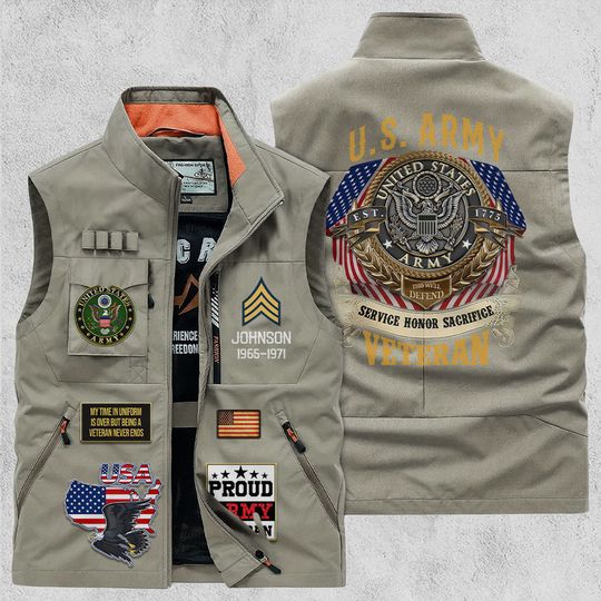 Customized U.S Veteran Multi Pocket Vests