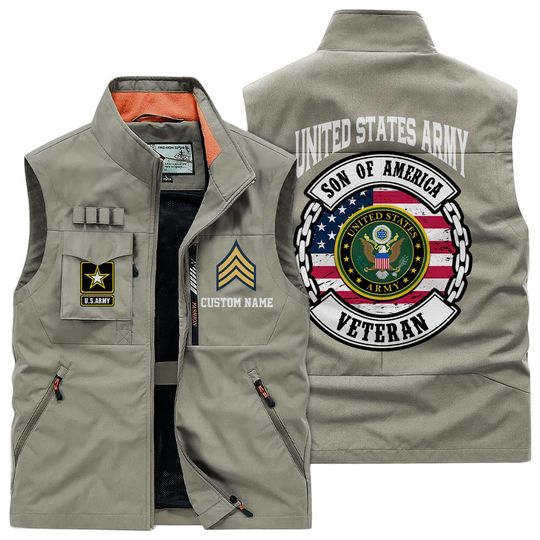Customized US Veterans Multi Pocket Vests
