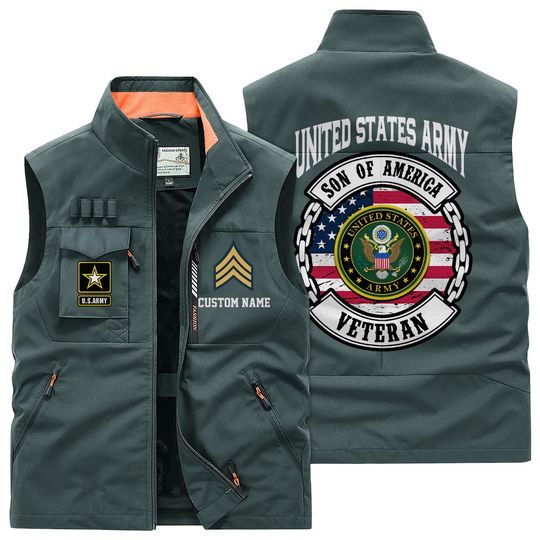 Customized US Veterans Multi Pocket Vests