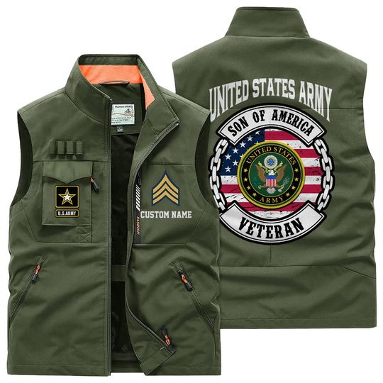 Customized US Veterans Multi Pocket Vests