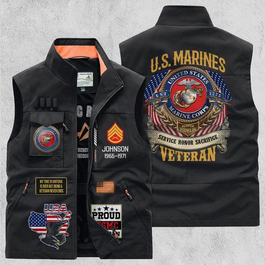 Customized U.S Veteran Multi Pocket Vests