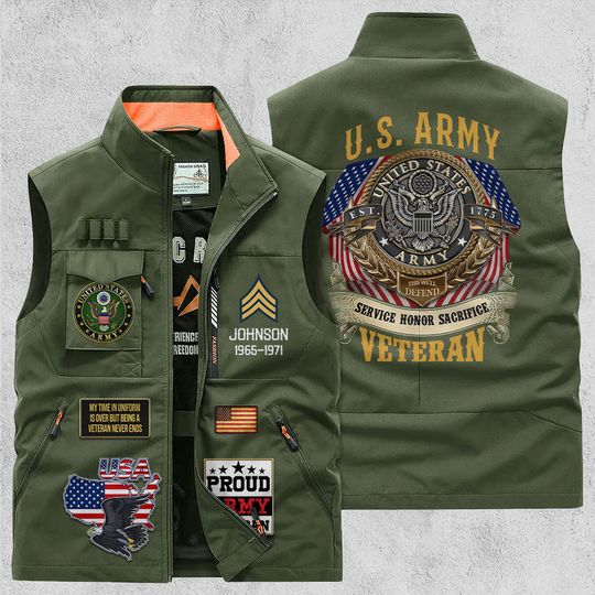 Customized U.S Veteran Multi Pocket Vests