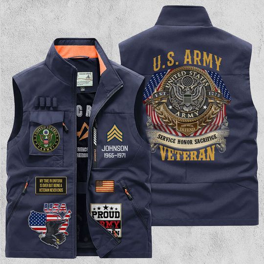 Customized U.S Veteran Multi Pocket Vests