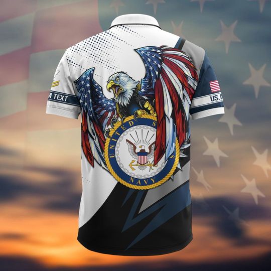 Customized Navy Ratings Polo Shirt