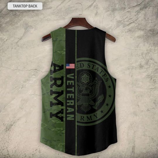 3D Tank Top US AM Branches Veteran Proudly Served