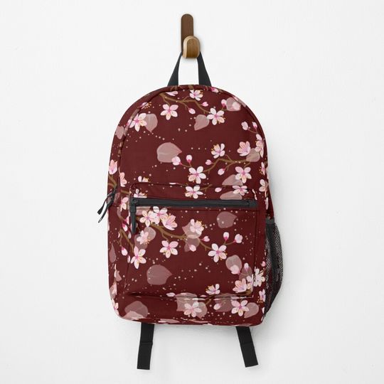 Pretty Japanese Cherry Blossom Floral Seamless Repetition pattern Backpack