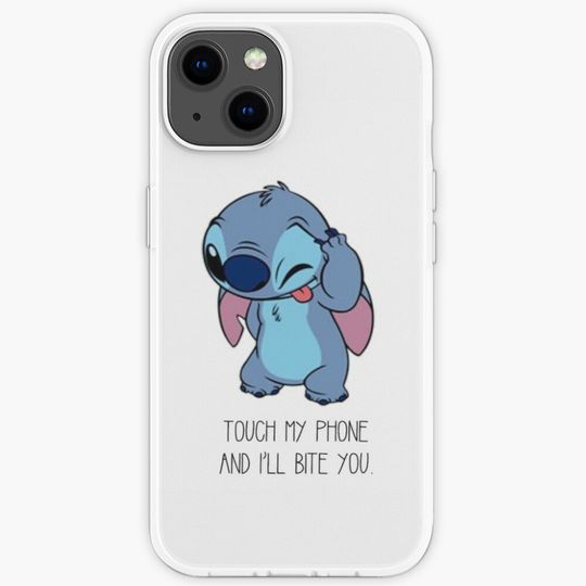 Don’t touch my phone or I’ll bite you stitch iPhone Case