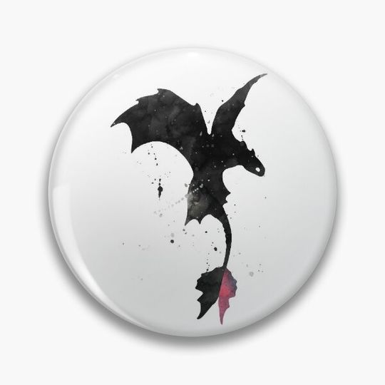 Splatter Toothless Dragon Pin Button