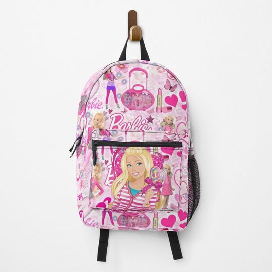 Barbie Collage With Queen Barbie On Pocket - Backpack