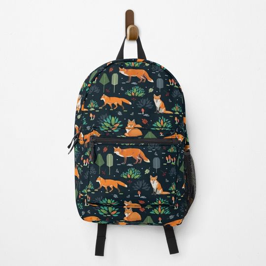 Foxes dark pattern Backpack
