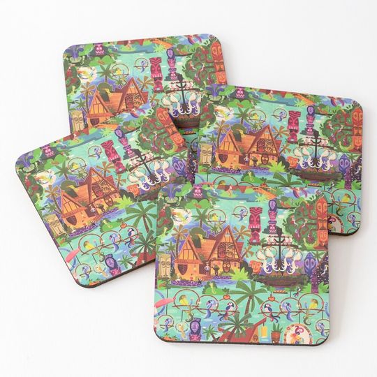 The ORIGINAL Enchanted Tiki Room Collage Coasters