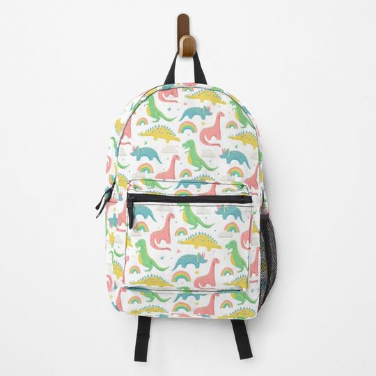 Dinosaurs Rainbows in Pink  Backpack