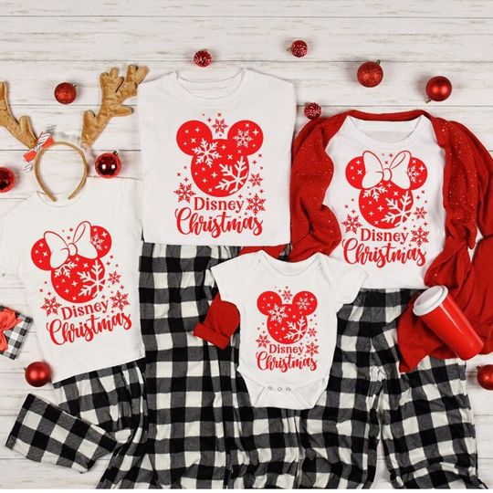 Disney Christmas Family Christmas Mickey And Minnie T Shirt
