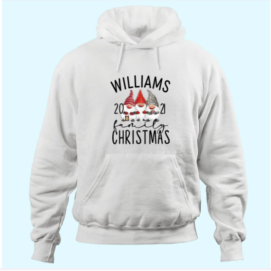 Gnome Christmas Personalized Family Name Hoodies