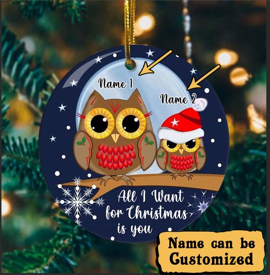 All I Want For Christmas Is You - Personalized Ceramic Circle Ornament