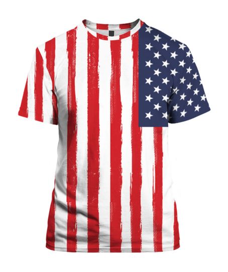 American Flag Shirt Women Short Sleeve Tops Scoop Neck Casual