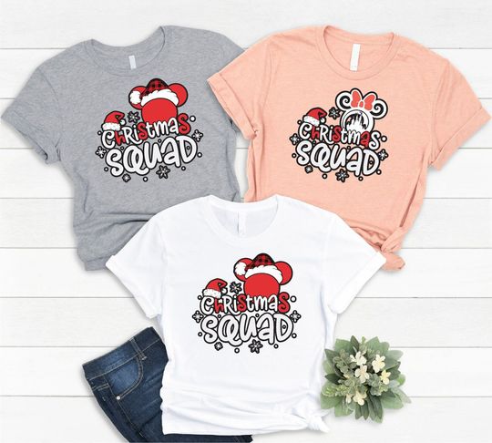 Christmas Disney Personalized Mickey Christmas Squad Custom Matching T-Shirt