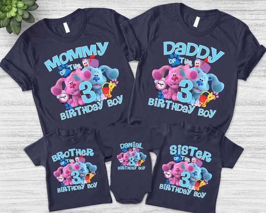 Magenta Blues Clues Birthday Family Matching T Shirt