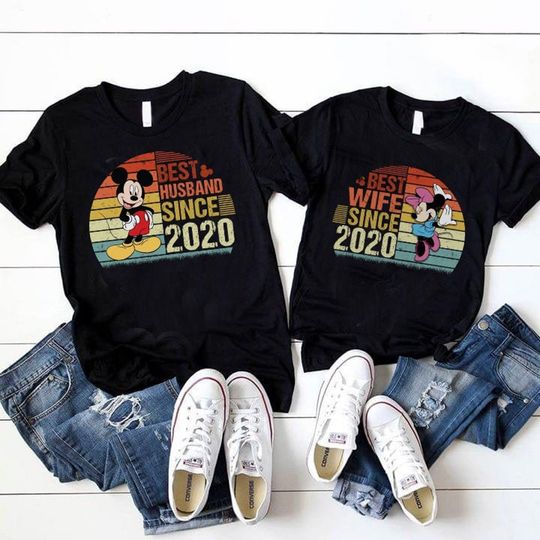 Disney Anniversary Wedding Anniversary Minnie and Mickey T Shirts