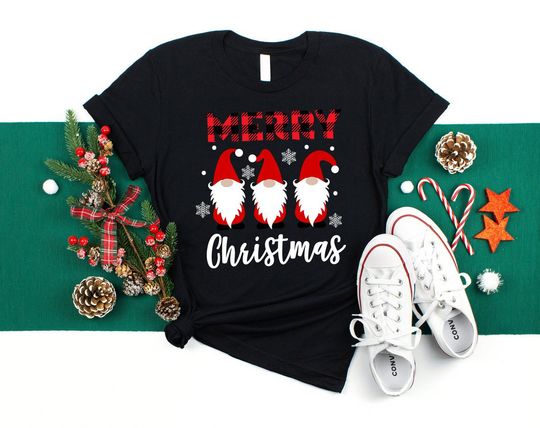 Merry Christmas Cute Gnomes Family Matching T-Shirt