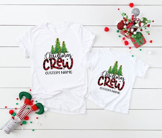 Personalized Christmas Crew Family Matching T Shirt