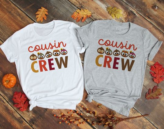 Cousin Crew Turkey Thanksgiving Family Matching T Shirt