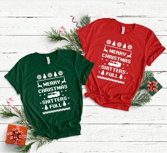 Christmas Vacation Merry Christmas Shitters Full Griswold Ugly Christmas Family Matching T-Shirt