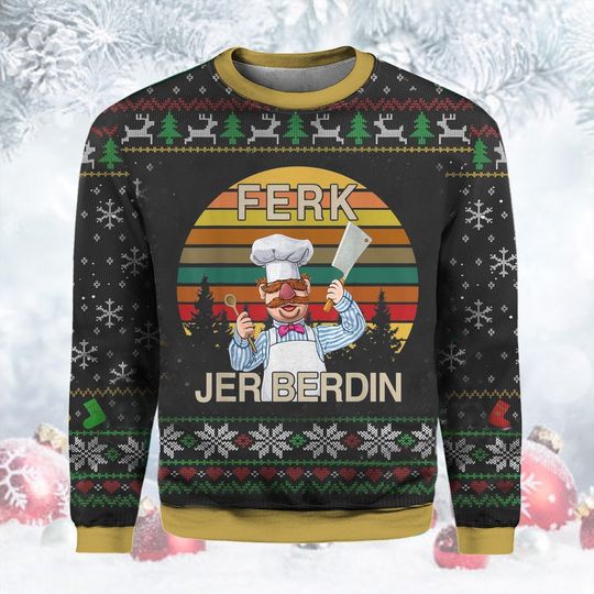 Ferk Jer Berdin 3D Ugly Christmas Sweatshirt