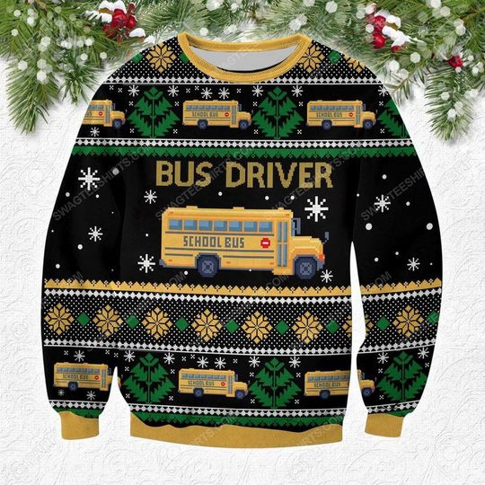 Bus Driver 3D Ugly Christmas Sweatshirt