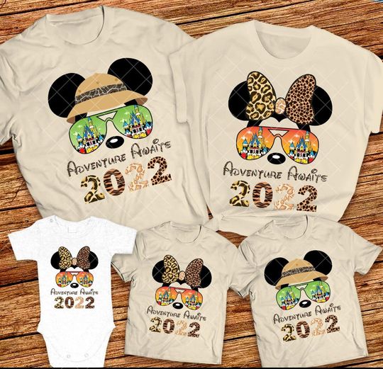 Safari Mode Mickey and Minnie Animal Kingdom Disney Family Matching T Shirt