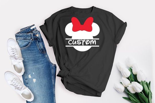 Personalized Disney Name Minnie and Mickey Mouse T-Shirt