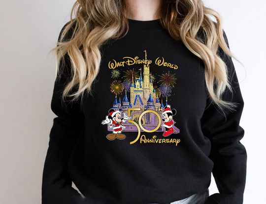 Disney Vacation 50th Anniversary Mickey Minnie Christmas Sweatshirt