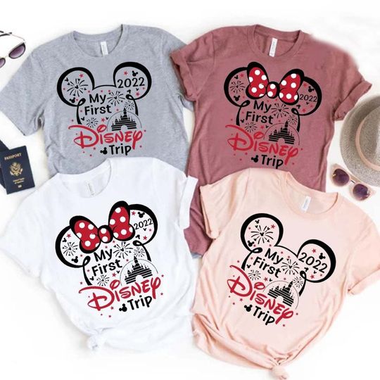 My First Disney Trip Mickey Minnie Heart T Shirt,