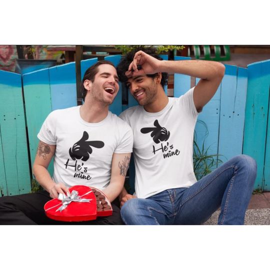 Couples Gay Disney LGBT  Pride He's Mine T Shirt
