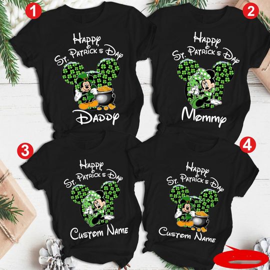 Happy St Patricks Day Disney Patricks Day Matching Family T-Shirt