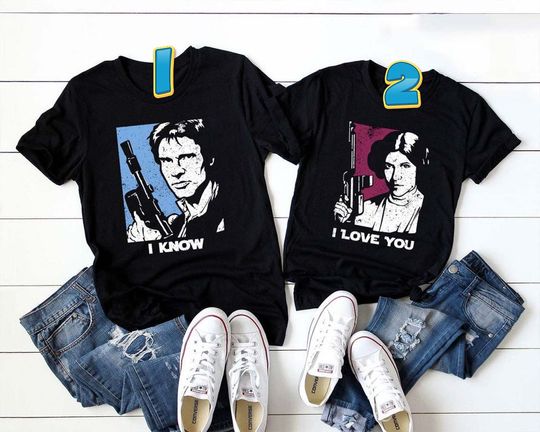 Custom 2022 Disney Han and Leia Couple Matching T-Shirt