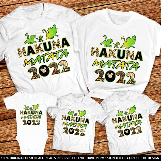 Personalized 2022 Disney Vacation Hakuna Matata Family Matching T Shirt