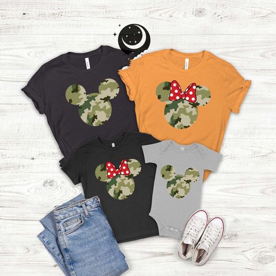 Disney Mickey Minnie Camouflage T-Shirt