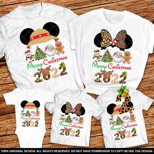 Animal Kingdom Theme Park 2021 Christmas Family Matching T Shirt